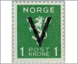 Mint NK 289 V- Overprint (no wmk) 1 Krone Green