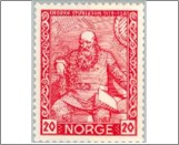 Mint NK 296 Snorre Sturlason, historian 20 Øre Carmine red