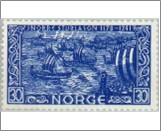 Mint NK 297 King Olav II sails to his Wedding 30 Øre Violet ultramarine