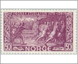 Mint NK 298 Svipdag's men enter hall of the Seven Kings 50 Øre Brown violet