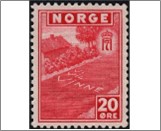 Used NK 335   "Vi Vil Vinne": We will be victorious 20 Øre Carmine