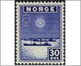 Used NK 336   Escort ships 30 Øre Bright violet ultramarine