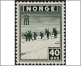 Used NK 337   Ski patrol 40 Øre Black olive 40 Øre Black olive