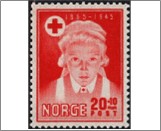 Used NK 342   Red Cross 20 Øre Red