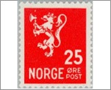 Mint NK 354 Lion type III 25 Øre Red