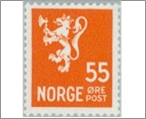 Mint NK 357 Lion type III 55 Øre Yellow orange