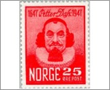 Mint NK 370 Petter Dass (1647-1707) Poet 25 Øre Red