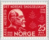 Mint NK 373 Axel Heiberg 80 Øre Dark carmine