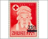 Mint NK 374 Red Cross 25 Øre Red