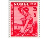 Mint NK 386 Against Infantile Paralysis 25 Øre Bright red