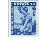 Used NK 387   Against Infantile Paralysis 45 Øre Dark blue