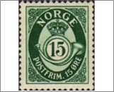 Mint NK 389 Posthorn 15 Øre Green