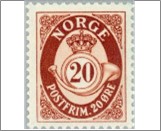 Used NK 391   Posthorn 20 Øre Brown