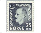 Mint NK 394 King Haakon VII 25 Øre Grey