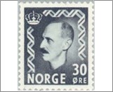 Mint NK 395 King Haakon VII 30 Øre Grey