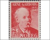 Mint NK 404 Arne Garborg 25 Øre Red