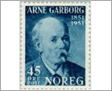 Mint NK 405 Arne Garborg 45 Øre Dark blue