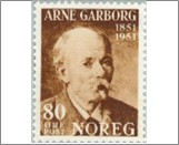 Mint NK 406 Arne Garborg 80 Øre Olive brown