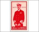 Mint NK 411 King Haakon VII 80th Birthday 30 Øre Red