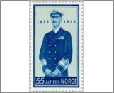 Mint NK 412 King Haakon VII 80th Birthday 55 Øre Blue