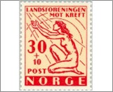 Mint NK 414 Against Cancer 30 Øre Carmine red,Light chrome yellow