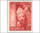 Mint NK 418 The Church Jubilee 30 Øre Red Brown
