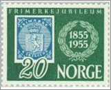 Used NK 425   The Stamp Jubilee 20 Øre Blue,Dark green