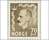 Used NK 436   King Haakon VII 70 Øre Dark grey brown