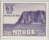 Used NK 447   The North Cape V 65 Øre Light violet blue