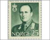 Mint NK 454 King Olav V 25 Øre Green olive
