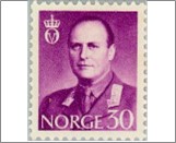Used NK 455   King Olav V 30 Øre Violet