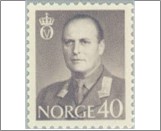 Used NK 459   King Olav V 40 Øre Lilac grey