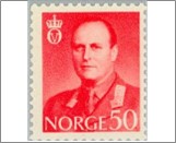 Mint NK 462 King Olav V 50 Øre Bright red