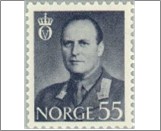 Used NK 463   King Olav V 55 Øre Dull violet grey