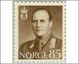 Used NK 467   King Olav V 85 Øre Black grey brown