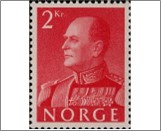Used NK 471   King Olav V 2 Krone Red