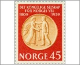 Used NK 475   Norway's Wellfare 45 Øre Red,Chrome yellow