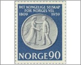 Used NK 476   Norway's Wellfare 90 Øre Grey,Grey blue
