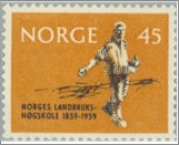 Used NK 477   Agricultural High School 45 Øre Brown black,Ochre