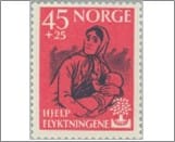 Mint NK 483 World Refugee Year 45 Øre Black,Red lilac