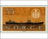 Mint NK 488 Tanker "Dalfonn" 55 Øre Black,Ochre brown