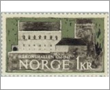 Used NK 497   Haakon's Hall, Bergenhus Fortress 1 Krone Brown black,Black olive