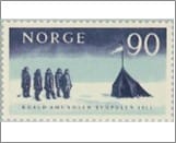 Used NK 503   Norwegian flag at the South Pole 90 Øre Cobalt,Black blue
