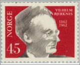 Mint NK 506 Vilhelm Bjerknes (1862-1951) 45 Øre Brown black,Dark red