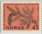 Mint NK 509 Forestry Administration 45 Øre Black,Light red