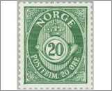 Used NK 516   Posthorn 20 Øre Dark green