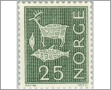 Used NK 517   Runes 25 Øre Black olive green