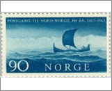 Mint NK 537 Mail to North Norway Indigo 90 Øre