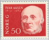 Mint NK 538 Ivar Aasen (1813-1896) Poet, Linguist Grey,Brown carmine 50 Øre