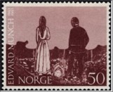 Mint NK 547 Loneliness, Edvard Munch Dark carmine brown 50 Øre
